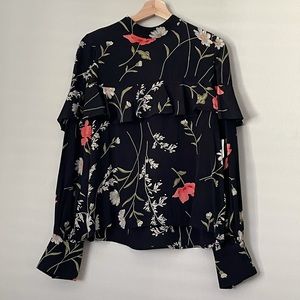 Anthropologie Floral Boho Open Back Top